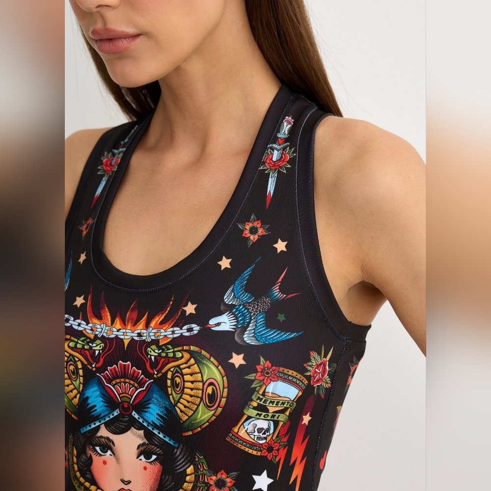 NEW! Brikoly Tattoo Design Racerback Top, Size M - Picture 5 of 5